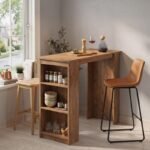 Βρες το Τραπέζι μπαρ Toska Megapap χρώμα pine oak 120x50x103