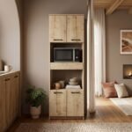 Ντουλάπι κουζίνας - μπάνιου Alvento Megapap χρώμα sapphire oak 60x42x180εκ. - Image 2