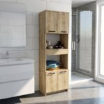 Ντουλάπι κουζίνας - μπάνιου Alvento Megapap χρώμα sapphire oak 60x42x180εκ. - Image 3