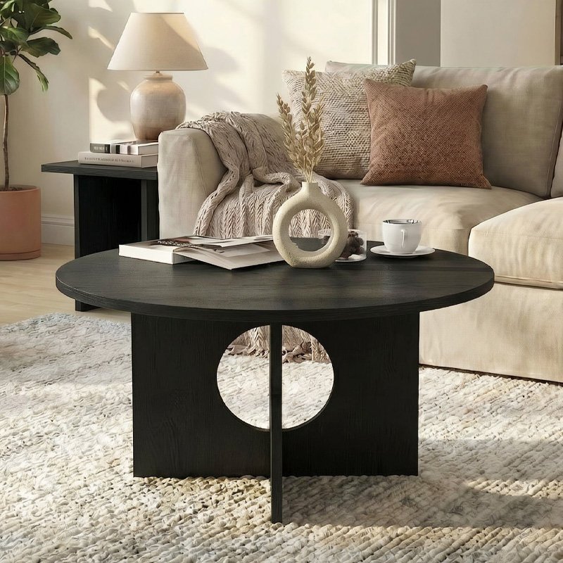 Τραπεζάκι σαλονιού Mara Megapap χρώμα sencron black Ø75x36 Βρες το Τραπεζάκι σαλονιού Mara Megapap χρώμα sencron black Ø75x36