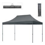 Βρες το Κιόσκι - Gazebo Bari Megapap πτυσσόμενο μεταλλικός σκελετός - αδιάβροχο ύφασμα χρώμα γκρι 3x4