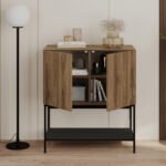Μπουφές Amira Megapap χρώμα καρυδί Ud - black wood 80x40x90εκ. - Image 2
