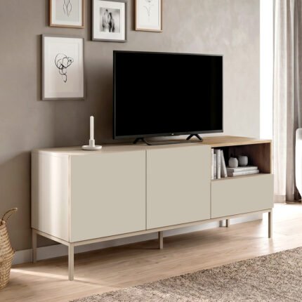 Βρες το Έπιπλο τηλεόρασης Cailin Megapap χρώμα sandstone - sepet oak 140x41