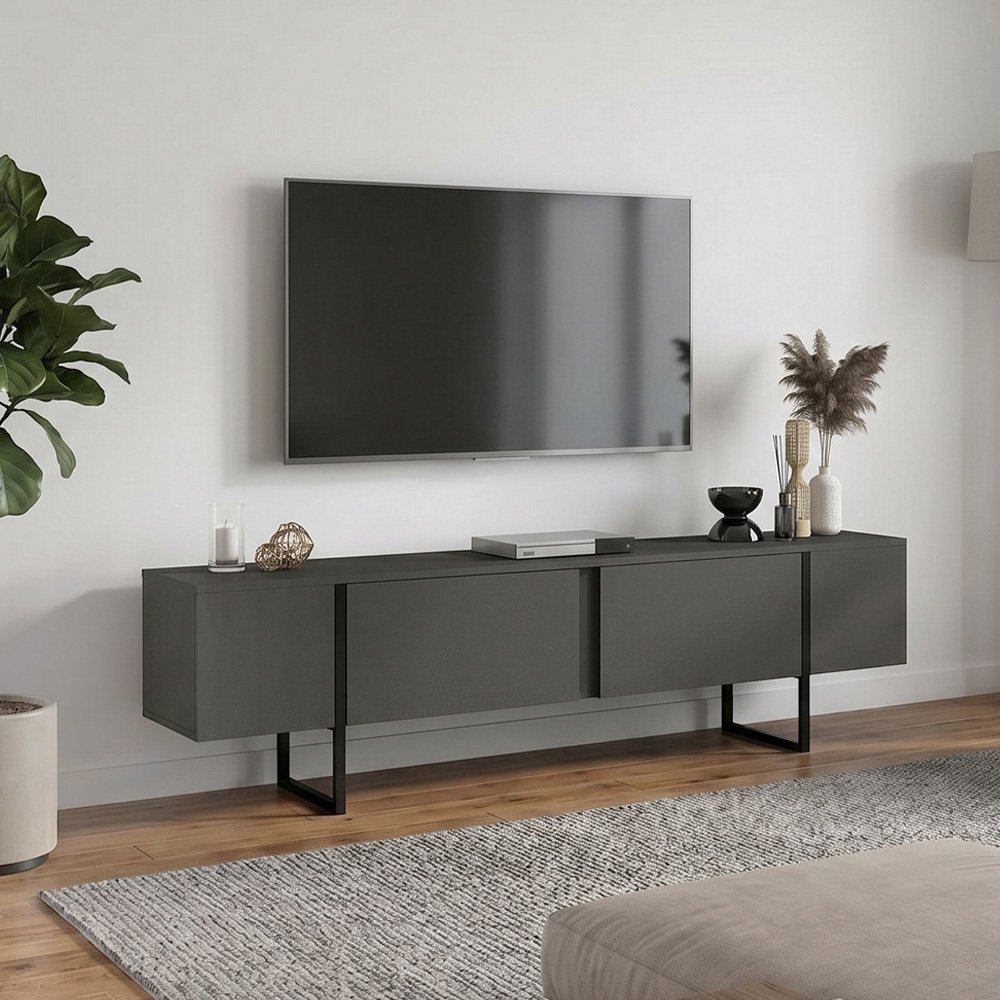 Έπιπλο τηλεόρασης Orontes Megapap χρώμα ανθρακί 180x29 Βρες το Έπιπλο τηλεόρασης Orontes Megapap χρώμα ανθρακί 180x29