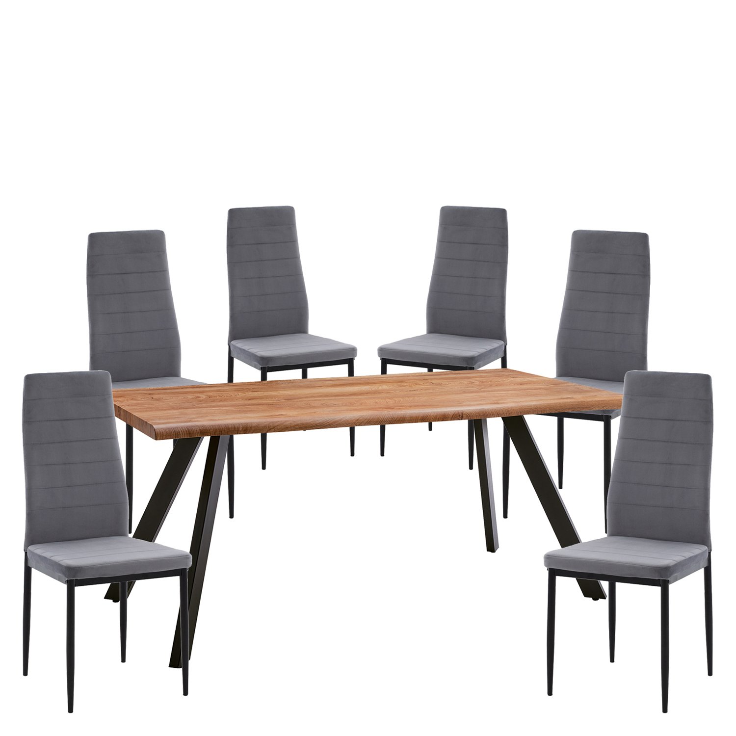 Σετ Τραπεζαρία (6+1) ArteLibre AOSA Μαύρο/Honey Maple/Γκρι Μέταλλο/MDF/Βελούδο 160x90x76cm 14990407 Βρες το Σετ Τραπεζαρία (6+1) ArteLibre AOSA Μαύρο/Honey Maple/Γκρι Μέταλλο/MDF/Βελούδο 160x90x76cm 14990407 σε μοναδική τιμή στο clickforshop.gr