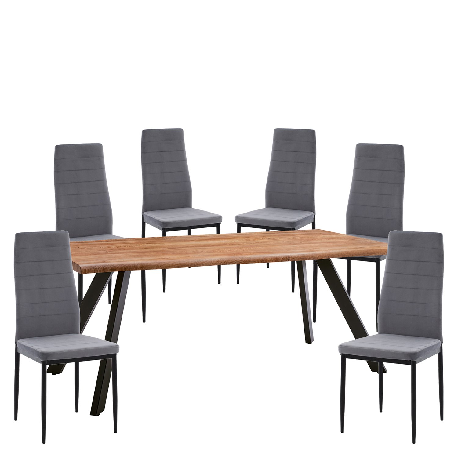 Σετ Τραπεζαρία (6+1) ArteLibre AOSA Μαύρο/Honey Maple/Γκρι Μέταλλο/MDF/Βελούδο 180x90x76cm 14990415 Βρες το Σετ Τραπεζαρία (6+1) ArteLibre AOSA Μαύρο/Honey Maple/Γκρι Μέταλλο/MDF/Βελούδο 180x90x76cm 14990415 σε μοναδική τιμή στο clickforshop.gr