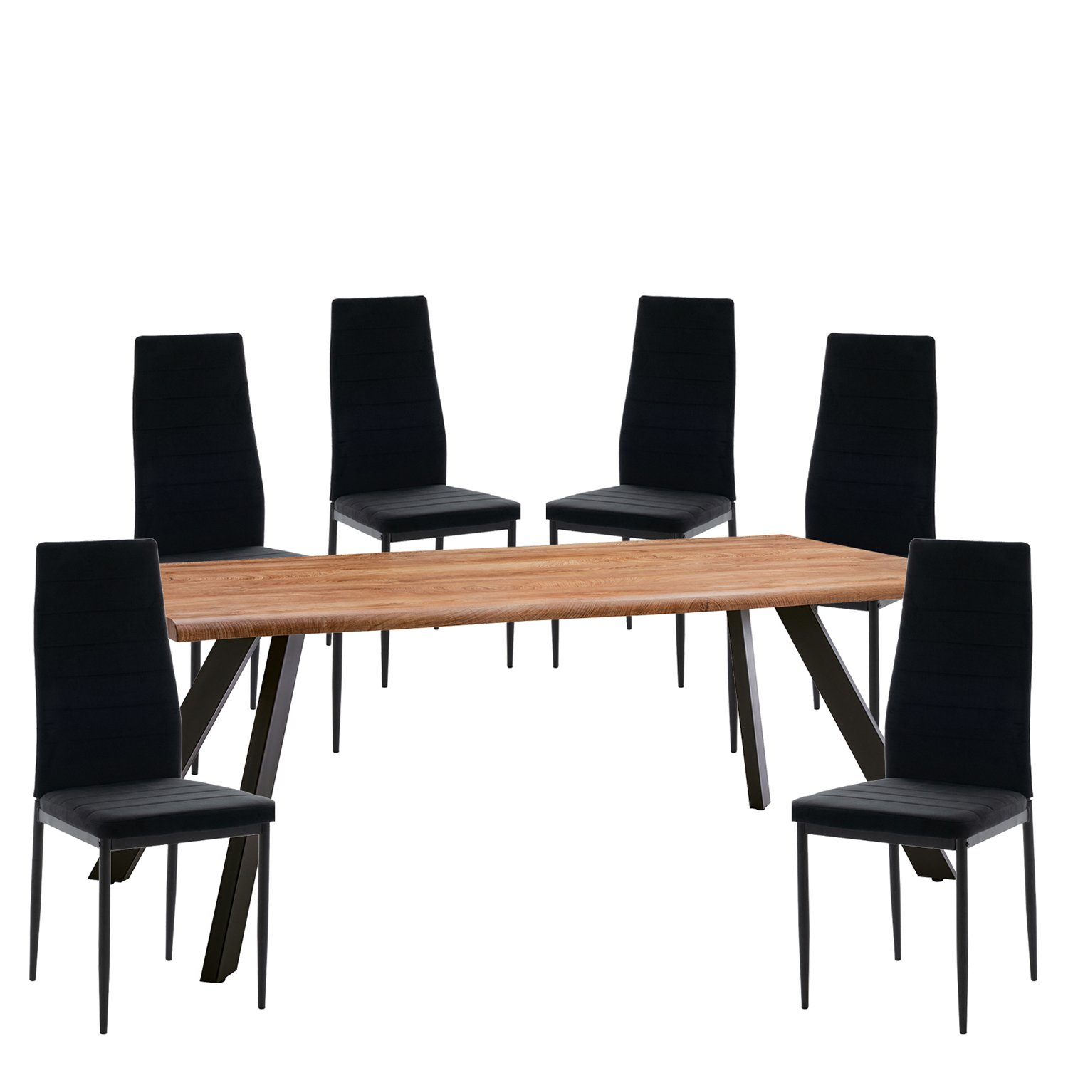 Σετ Τραπεζαρία (6+1) ArteLibre AOSA Μαύρο/Honey Maple Μέταλλο/MDF/Βελούδο 200x100x76cm 14990424 Βρες το Σετ Τραπεζαρία (6+1) ArteLibre AOSA Μαύρο/Honey Maple Μέταλλο/MDF/Βελούδο 200x100x76cm 14990424 σε μοναδική τιμή στο clickforshop.gr