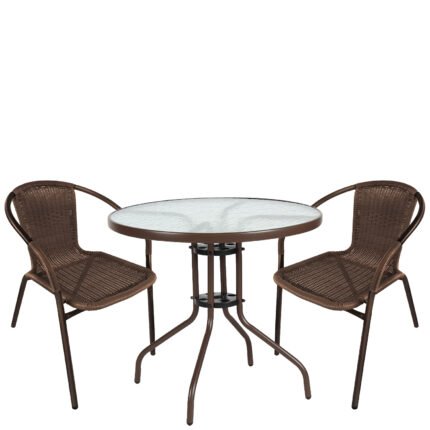 Βρες το Σετ Τραπεζαρία Κήπου ArteLibre EARTH Καφέ Rattan/Γυαλί/Μέταλλο Με 2 Πολυθρόνες 14990527 σε μοναδική τιμή στο clickforshop.gr