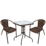 Βρες το Σετ Τραπεζαρία Κήπου ArteLibre MARS Καφέ Rattan/Γυαλί/Μέταλλο Με 2 Πολυθρόνες 14990525 σε μοναδική τιμή στο clickforshop.gr