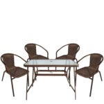 Βρες το Σετ Τραπεζαρία Κήπου ArteLibre SUN Καφέ Rattan/Γυαλί/Μέταλλο Με 4 Πολυθρόνες 14990532 σε μοναδική τιμή στο clickforshop.gr