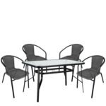 Βρες το Σετ Τραπεζαρία Κήπου ArteLibre SUN Μαύρο/Γκρι Rattan/Γυαλί/Μέταλλο Με 4 Πολυθρόνες 14990539 σε μοναδική τιμή στο clickforshop.gr