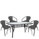 Βρες το Σετ Τραπεζαρία Κήπου ArteLibre SUN Μαύρο/Γκρι Rattan/Γυαλί/Μέταλλο Με 4 Πολυθρόνες 14990541 σε μοναδική τιμή στο clickforshop.gr