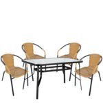 Βρες το Σετ Τραπεζαρία Κήπου ArteLibre SUN Μαύρο/Μπεζ Rattan/Γυαλί/Μέταλλο Με 4 Πολυθρόνες 14990535 σε μοναδική τιμή στο clickforshop.gr