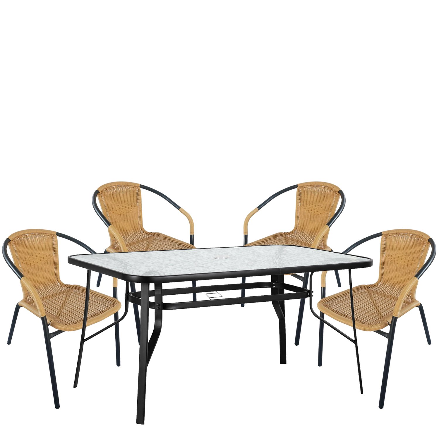 Σετ Τραπεζαρία Κήπου ArteLibre SUN Μαύρο/Μπεζ Rattan/Γυαλί/Μέταλλο Με 4 Πολυθρόνες 14990537 Βρες το Σετ Τραπεζαρία Κήπου ArteLibre SUN Μαύρο/Μπεζ Rattan/Γυαλί/Μέταλλο Με 4 Πολυθρόνες 14990537 σε μοναδική τιμή στο clickforshop.gr