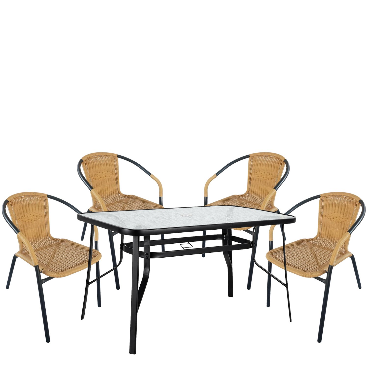 Σετ Τραπεζαρία Κήπου ArteLibre SUN Μαύρο/Μπεζ Rattan/Γυαλί/Μέταλλο Με 4 Πολυθρόνες 14990535 Βρες το Σετ Τραπεζαρία Κήπου ArteLibre SUN Μαύρο/Μπεζ Rattan/Γυαλί/Μέταλλο Με 4 Πολυθρόνες 14990535 σε μοναδική τιμή στο clickforshop.gr