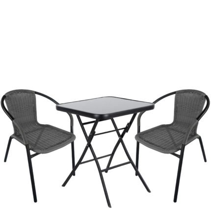 Βρες το Σετ Τραπεζαρία Κήπου ArteLibre TAURUS Μαύρο/Γκρι Rattan/Γυαλί/Μέταλλο Με 2 Πολυθρόνες 14990496 σε μοναδική τιμή στο clickforshop.gr
