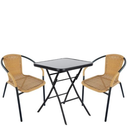 Βρες το Σετ Τραπεζαρία Κήπου ArteLibre TAURUS Μαύρο/Μπεζ Rattan/Γυαλί/Μέταλλο Με 2 Πολυθρόνες 14990488 σε μοναδική τιμή στο clickforshop.gr