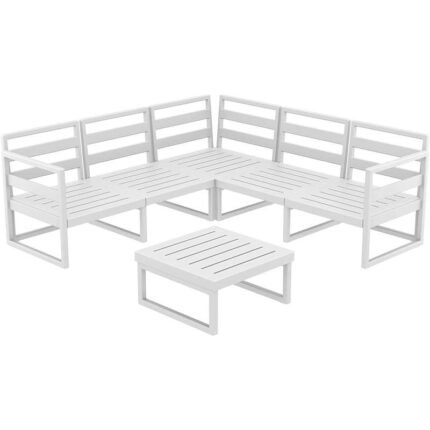 Αγόρασε MYKONOS ΓΩΝΙΑ SET WHITE ΧΩΡΙΣ ΜΑΞΙΛΑΡΙΑ ΠΟΛ/ΝΙΟΥ (+ΤΡΑΠ.65εκ.) σε μοναδική τιμή στο clickforshop.gr