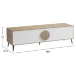 ΕΠΙΠΛΟ ΤΗΛΕΟΡΑΣΗΣ SAVORE HM18370.11 ΜΕΛΑΜΙΝΗ SONAMA/ΛΕΥΚΟ 180Χ35.5Χ51Υεκ. - Image 2