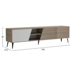 ΕΠΙΠΛΟ ΤΗΛΕΟΡΑΣΗΣ CATERRA HM18374.11 ΜΕΛΑΜΙΝΗ SONAMA/ΛΕΥΚΟ 180Χ35.5Χ48Υεκ. - Image 2