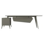 ΓΡΑΦΕΙΟ ΕΠΑΓΓΕΛΜΑΤΙΚΟ LUX SERIES 237X160X75Yεκ. ΔΕΞΙΑ ΓΩΝΙΑ ΣΤΑΧΤΙ ΜΟΚΑ HM2117R - Image 2