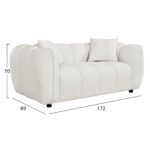 ΚΑΝΑΠΕΣ 2-ΘΕΣΙΟΣ LYKKE HM3324.02 ΕΚΡΟΥ ΥΦΑΣΜΑ 172x89x70Υεκ. - Image 2