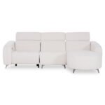 ΚΑΝΑΠΕΣ ΔΕΞΙΑ ΓΩΝΙΑ 3Θ ΜΕ RECLINE VALENTE HM3317.02R ΜΠΕΖ ΥΦΑΣΜΑ 275x160x104Yεκ - Image 3
