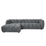 ΚΑΝΑΠΕΣ ΓΩΝΙΑ (ΑΡΙΣΤΕΡΗ) LYKKE HM3326.01L ΓΚΡΙ ΥΦΑΣΜΑ 280x89-165(η γωνία)x70Υ εκ. - Image 3