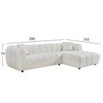 ΚΑΝΑΠΕΣ ΓΩΝΙΑ (ΔΕΞΙΑ) LYKKE HM3326.02R ΕΚΡΟΥ ΥΦΑΣΜΑ 280x89-165(η γωνία)x70Υεκ - Image 2