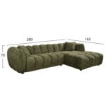 ΚΑΝΑΠΕΣ ΓΩΝΙΑ (ΔΕΞΙΑ) LYKKE HM3326.03R ΠΡΑΣΙΝΟ ΥΦΑΣΜΑ 280x89-165(η γωνία)x70Υεκ - Image 2