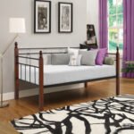 ΚΑΝΑΠΕΣ ΚΡΕΒΑΤΙ & ΣΤΡΩΜΑ REVEN HM10799 ΜΕΤΑΛΛΟ & RUBBERWOOD DIRTY OAK--ΣΤΡΩΜΑ 90Χ190 - Image 2