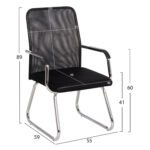 ΚΑΡΕΚΛΑ ΕΠΙΣΚΕΠΤΗ STED HM1232.01 ΜΑΥΡO MESH--ΠΟΔΙΑ/ΜΠΡΑΤΣΑ ΧΡΩΜΙΟΥ 55x59x89Υεκ - Image 2