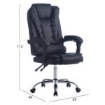 ΚΑΡΕΚΛΑ ΓΡΑΦΕΙΟΥ ΔΙΕΥΘΥΝΤΙΚΗ KYRON HM1221.01 ΜΑΥΡO PU--ΒΑΣΗ ΧΡΩΜΙΟΥ 65x46x112Υεκ - Image 2
