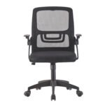 ΚΑΡΕΚΛΑ ΓΡΑΦΕΙΟΥ NETTIS HM1220.01 ΜΑΥΡO MESH-ΒΑΣΗ ΠΟΛΥΠΡΟΠΥΛΕΝΙΟΥ 47x47x109-119Υεκ - Image 2