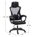 ΚΑΡΕΚΛΑ ΓΡΑΦΕΙΟΥ SALAS HM1223.01 ΠΟΛΥΠΡΟΠΥΛΕΝΙΟ & MESH--ΜΑΥΡΟ 60x60x118-128Υεκ - Image 2