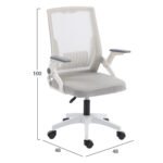 ΚΑΡΕΚΛΑ ΓΡΑΦΕΙΟΥ ZENITH HM1225.02 ΛΕΥΚΟ PP--ΑΝΟΙΧΤΟ ΓΚΡΙ MESH 60x60x92-100Υεκ - Image 2