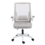 ΚΑΡΕΚΛΑ ΓΡΑΦΕΙΟΥ ZENITH HM1225.02 ΛΕΥΚΟ PP--ΑΝΟΙΧΤΟ ΓΚΡΙ MESH 60x60x92-100Υεκ - Image 3