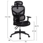 ΚΑΡΕΚΛΑ ΓΡΑΦΕΙΟΥ APEX HM1227.01 ΜΑΥΡO MESH & PP 70x66x113-130Υεκ - Image 2