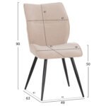 ΚΑΡΕΚΛΑ ΤΡΑΠΕΖΑΡΙΑΣ GAFF HM18425.02 ΜΠΕΖ ΥΦΑΣΜΑ-ΜΕΤΑΛ.ΜΑΥΡΑ ΠΟΔΙΑ 49x63x90Υεκ - Image 2