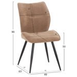 ΚΑΡΕΚΛΑ ΤΡΑΠΕΖΑΡΙΑΣ GAFF HM18425.03 TAUPE ΥΦΑΣΜΑ-ΜΕΤΑΛ.ΜΑΥΡΑ ΠΟΔΙΑ 49x63x90Υεκ - Image 2