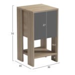 ΚΟΜΟΔΙΝΟ ARGUS HM18378.13 ΜΕΛΑΜΙΝΗ SONAMA/ΓΚΡΙ 30x30x55Υεκ. - Image 2