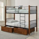 ΚΟΥΚΕΤΑ ΜΕ 2 ΣΥΡΤΑΡΙΑ & 2 ΣΤΡΩΜΑΤΑ 90X190εκ RAYVEN HM10749.05 ΞΥΛΟ ΚΑΡΥΔΙ ΚΑΙ ΜΕΤΑΛΛΟ - Image 2