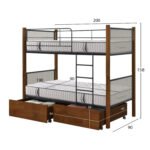 ΚΟΥΚΕΤΑ ΜΕ 2 ΣΥΡΤΑΡΙΑ & 2 ΣΤΡΩΜΑΤΑ 90X190εκ RAYVEN HM10749.05 ΞΥΛΟ ΚΑΡΥΔΙ ΚΑΙ ΜΕΤΑΛΛΟ - Image 3