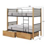 ΚΟΥΚΕΤΑ ΜΕ 2 ΣΥΡΤΑΡΙΑ & 2 ΣΤΡΩΜΑΤΑ 90X190εκ RAYVEN HM10749.06 ΞΥΛΟ ΚΑΙ ΜΕΤΑΛΛΟ - Image 3