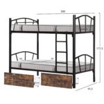 ΚΟΥΚΕΤΑ ΜΕ 2 ΣΥΡΤΑΡΙΑ ΚΑΦΕ & ΣΤΡΩΜΑΤΑ 90X190εκ FLOOR HM10749.03 ΜΕΤΑΛΛΟ ΜΑΥΡΟ - Image 2