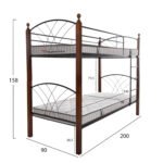 ΚΟΥΚΕΤΑ ΜΕ ΣΤΡΩΜΑΤΑ STOREY HM10749.10 ΜΕΤΑΛΛΟ & ΞΥΛΟ RUBBERWOOD--ΣΤΡΩΜΑΤΑ 90x190εκ. - Image 3