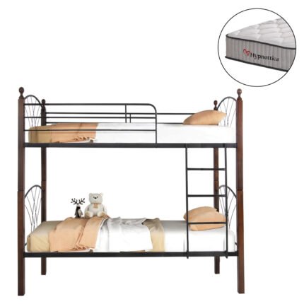 Αγόρασε ΚΟΥΚΕΤΑ ΜΕ ΣΤΡΩΜΑΤΑ STOREY HM10749.10 ΜΕΤΑΛΛΟ & ΞΥΛΟ RUBBERWOOD--ΣΤΡΩΜΑΤΑ 90x190εκ. σε μοναδική τιμή στο clickforshop.gr