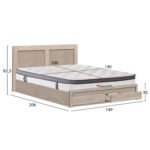 ΚΡΕΒΑΤΙ ΔΙΠΛΟ CAPRI ΜΕ 2 ΣΥΡΤΑΡΙΑ & ΣΤΡΩΜΑ HM10747.02 ΜΕΛΑΜΙΝΗ SONAMA-ΓΙΑ 140x200εκ - Image 2