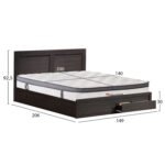 ΚΡΕΒΑΤΙ ΔΙΠΛΟ CAPRI ΜΕ 2 ΣΥΡΤΑΡΙΑ & ΣΤΡΩΜΑ HM10747.01 ΜΕΛΑΜΙΝΗ ZEBRANO-ΓΙΑ 140x200εκ - Image 2