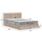 ΚΡΕΒΑΤΙ ΔΙΠΛΟ CAPRI ΜΕ 2 ΣΥΡΤΑΡΙΑ & ΣΤΡΩΜΑ HM10759.02 ΜΕΛΑΜΙΝΗ SONAMA-ΓΙΑ 140x200εκ - Image 2
